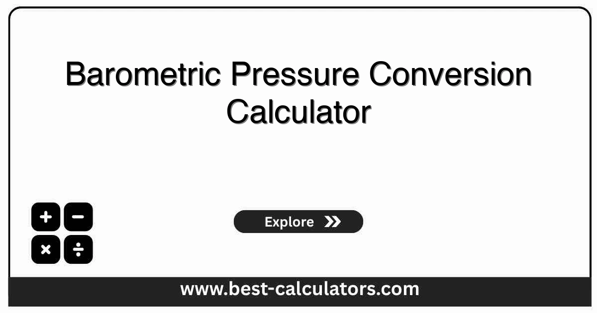 Barometric pressure conversion calculator showing multiple pressure units like hPa, mbar, kPa, mmHg, inHg, atm, and psi