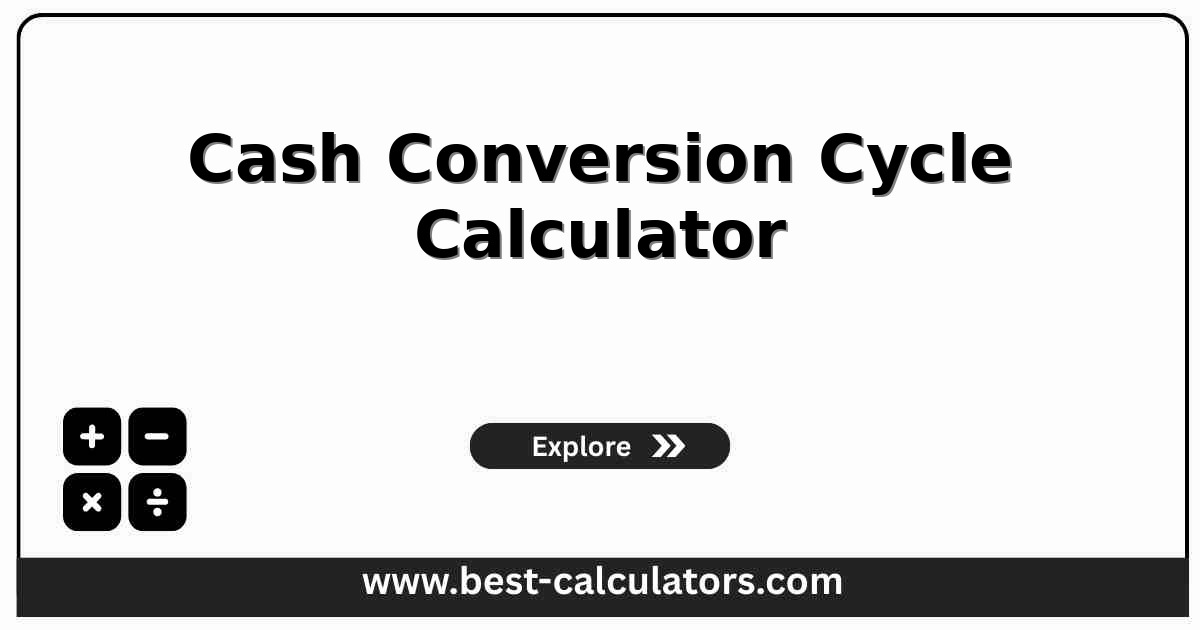 Cash conversion cycle worksheet for DIO DSO DPO and working capital days