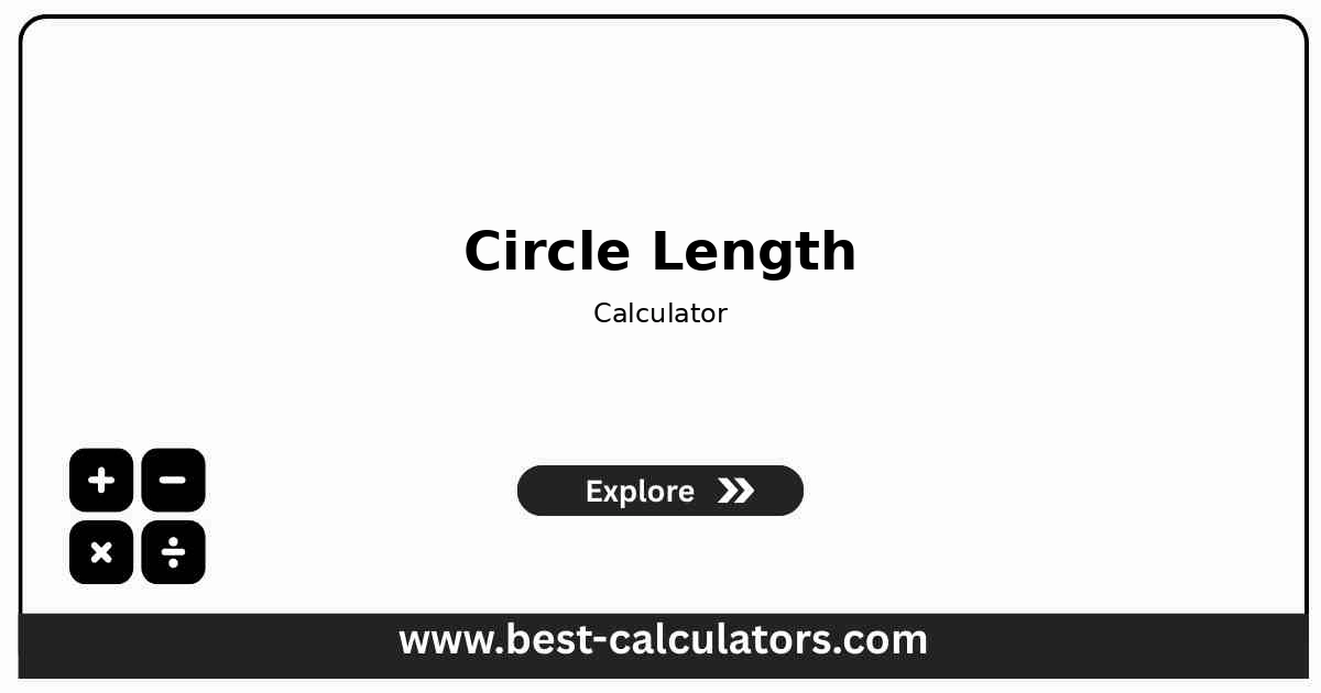 circle length calculator showing circumference, arc length, diameter, and area for a circle of given radius and central angle