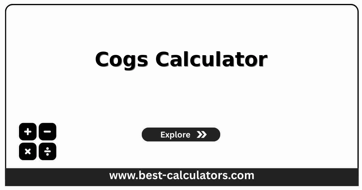cogs calculator showing inventory cost of goods sold and gross profit outputs