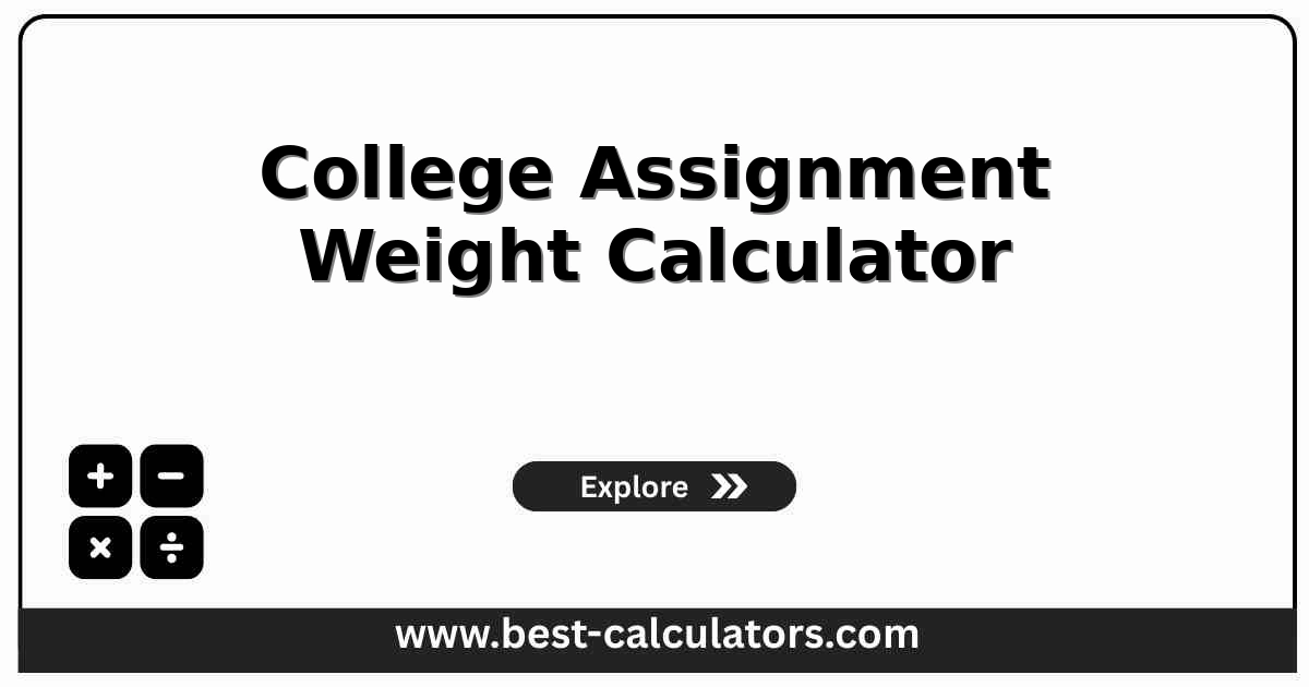 College assignment weight calculator showing weighted course score from assignment percentages and weights