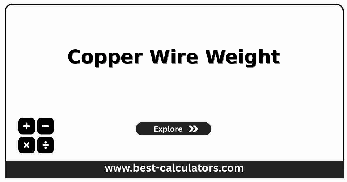 Copper wire weight calculator showing shape, alloy, density, dimension, and length inputs with pound and kilogram weight results