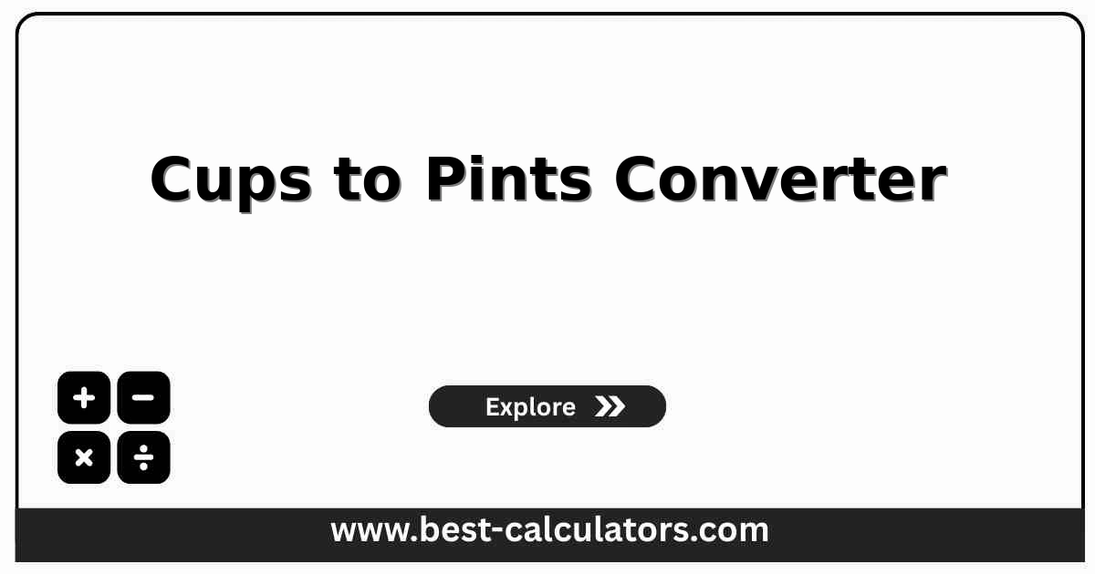 cups to pints converter interface for U.S. liquid volume results
