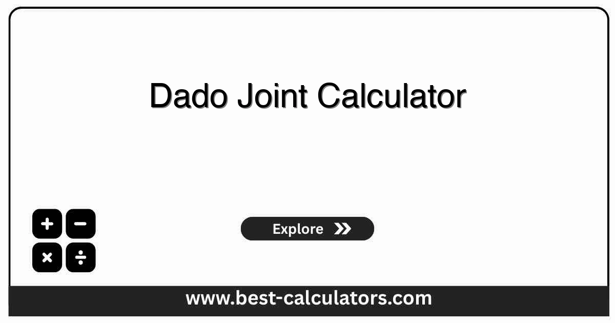 Dado joint calculator interface showing table saw dado stack setup, cabinet shelf dado groove depths, and carcass layout dimensions.