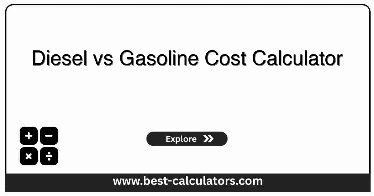 Diesel vs Gasoline Cost Calculator - Free online tool to calculate break-even point with instant results and detailed breakdown