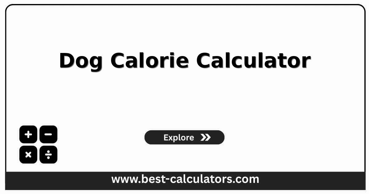 Dog Calorie Calculator daily kcal estimate with RER and food portion results