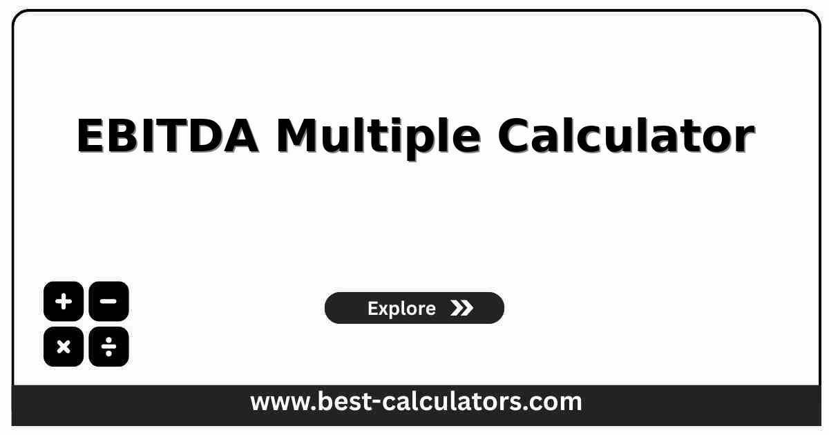 EBITDA multiple calculator showing EV EBITDA, implied enterprise value, equity value, share price, and premium discount results