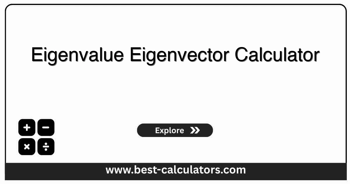 Eigenvalue eigenvector calculator showing a 2x2 and a 3x3 input grid with the eigenvalues, eigenvector, trace, and characteristic polynomial result panels