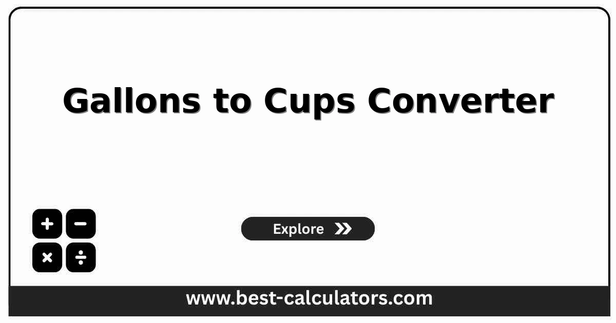 gallons to cups converter interface for U.S. liquid volume results