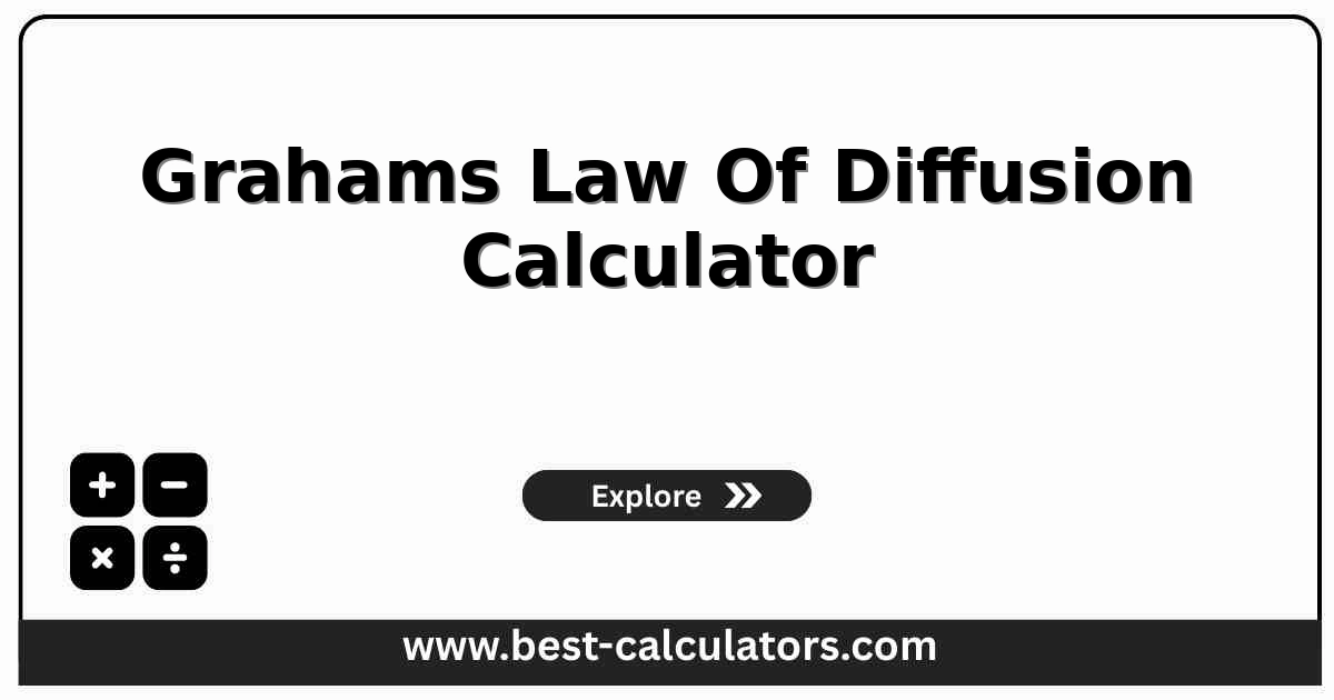 grahams law of diffusion calculator showing gas rate ratio and molar mass comparison