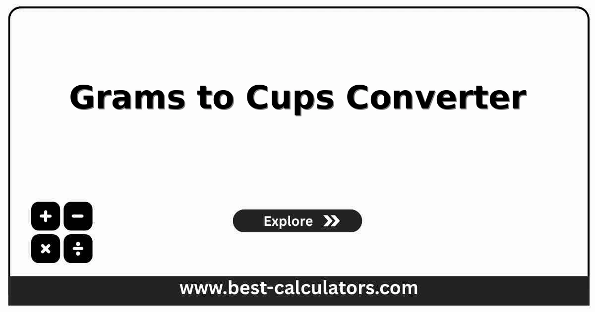 Grams to Cups Converter - Free online calculator to calculate ingredient volume with instant results and detailed breakdown