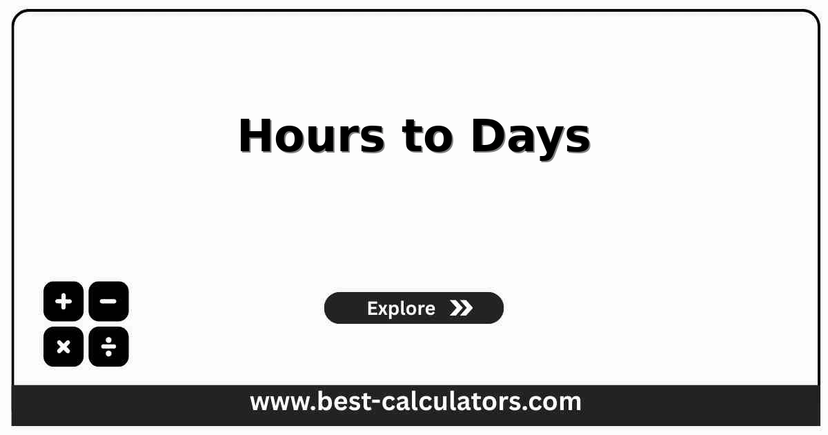 Hours to days calculator showing fixed 24-hour day conversion results