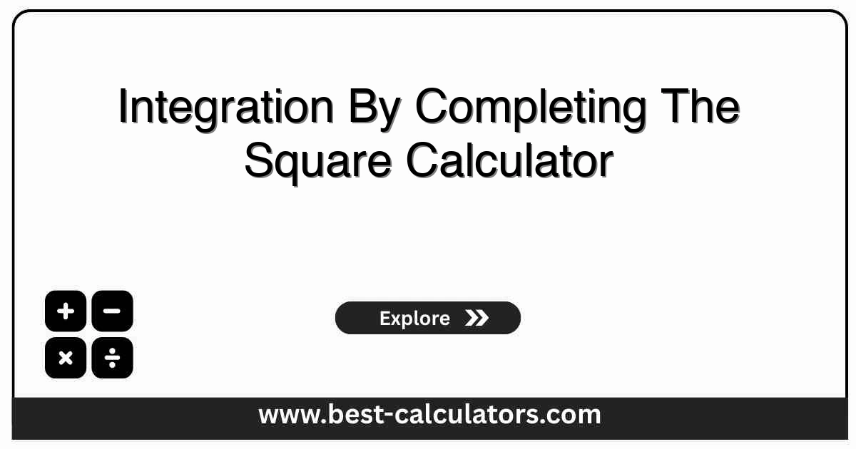 Integration by completing the square calculator showing the rewrite, u-substitution, and the final arctan, logarithm, or rational antiderivative