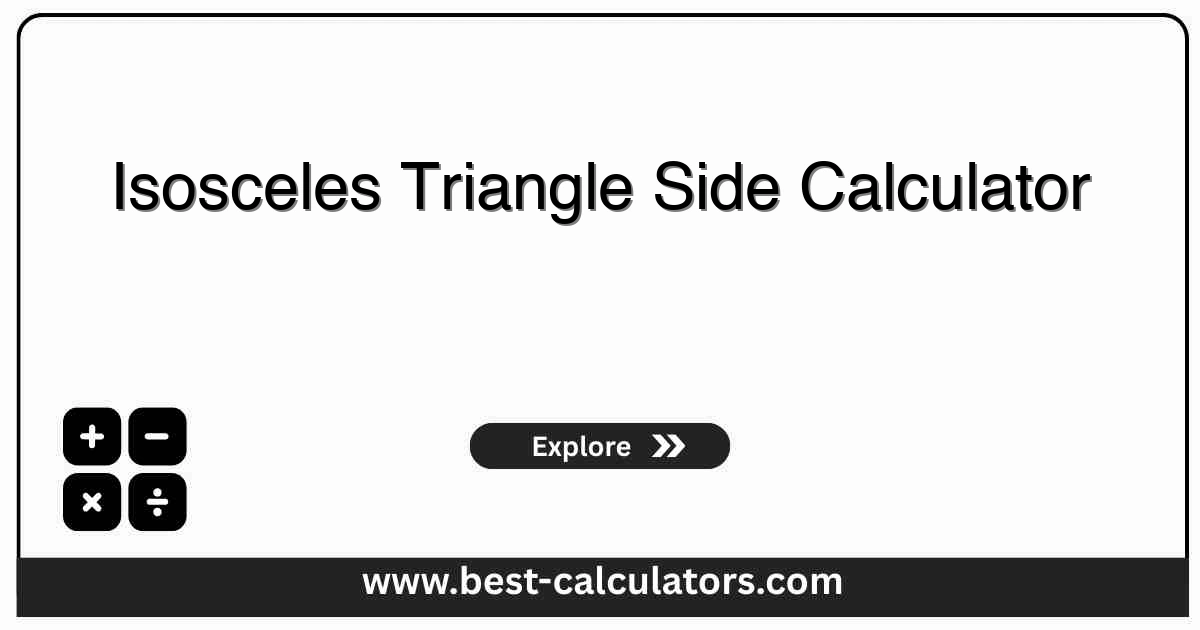 isosceles triangle side calculator recovering a missing leg or base from equal sides, base length, vertex angle, or base angle