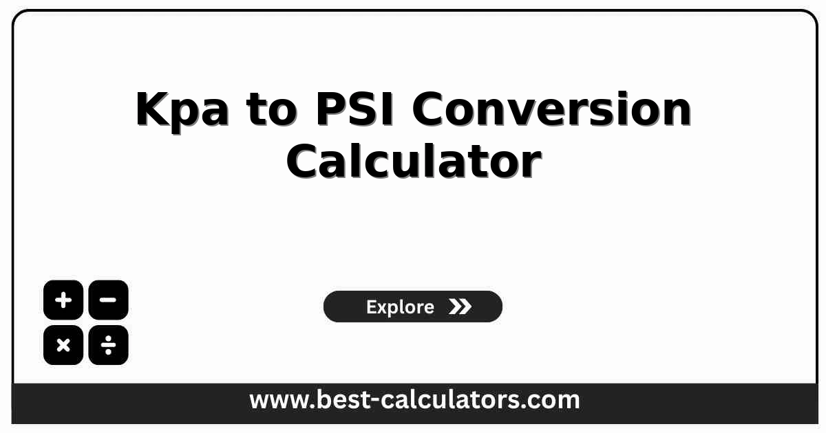 Kpa to PSI conversion calculator with a direction toggle, a value field, and live outputs in psi, pascals, bar, and atm