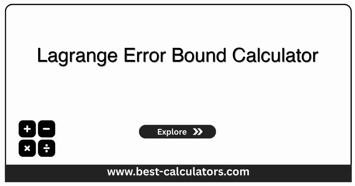 lagrange error bound calculator showing polynomial degree, center, evaluation point, derivative bound, and computed Taylor remainder