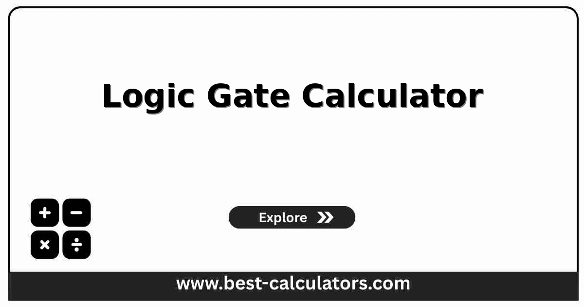 Logic gate calculator showing the gate selector, 0 or 1 input toggles, the live output bit, and the matching truth table for the chosen gate.