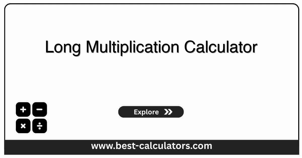 Long multiplication calculator showing a multiplicand and multiplier input, the running partial product rows, and the final product with each row echoed for cross-checking.