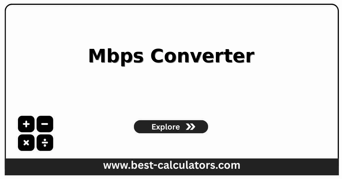 Mbps converter showing megabits per second, megabytes per second, and transfer time