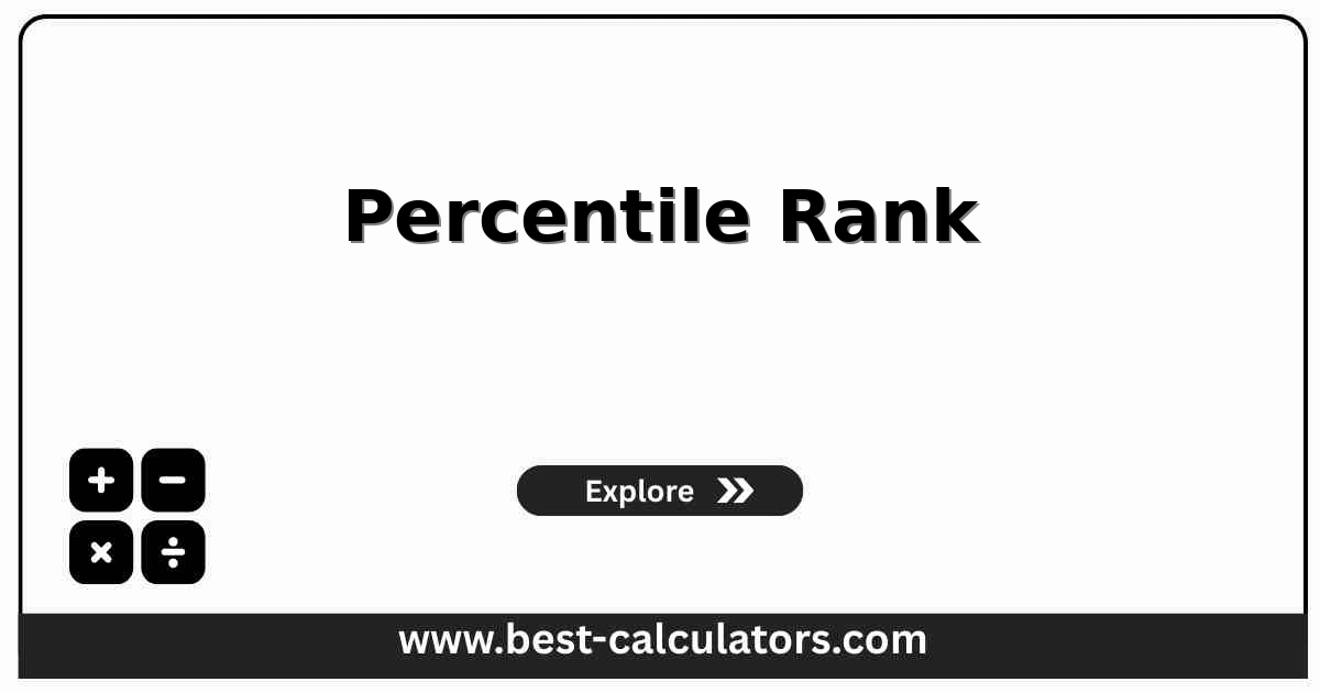 Percentile rank calculator showing NIST midpoint and inclusive rank of a target score inside a sample data set