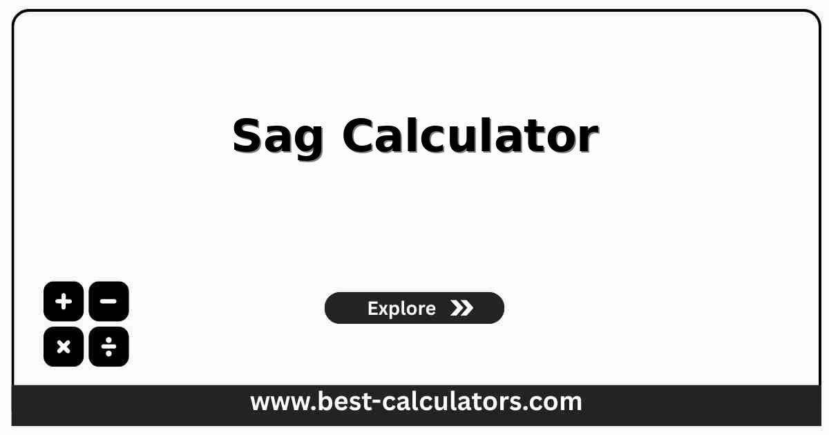 Sag calculator showing the sagitta of a circular arc drawn between a chord and the curve