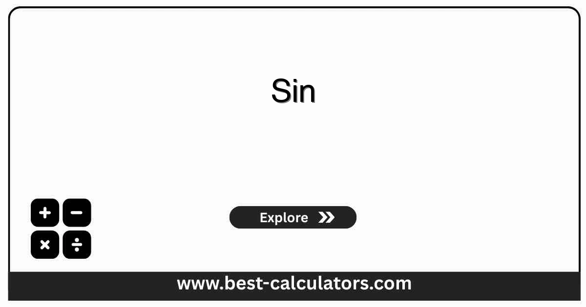 Sin calculator input box with angle value and unit toggle, showing sine result and quadrant read-out