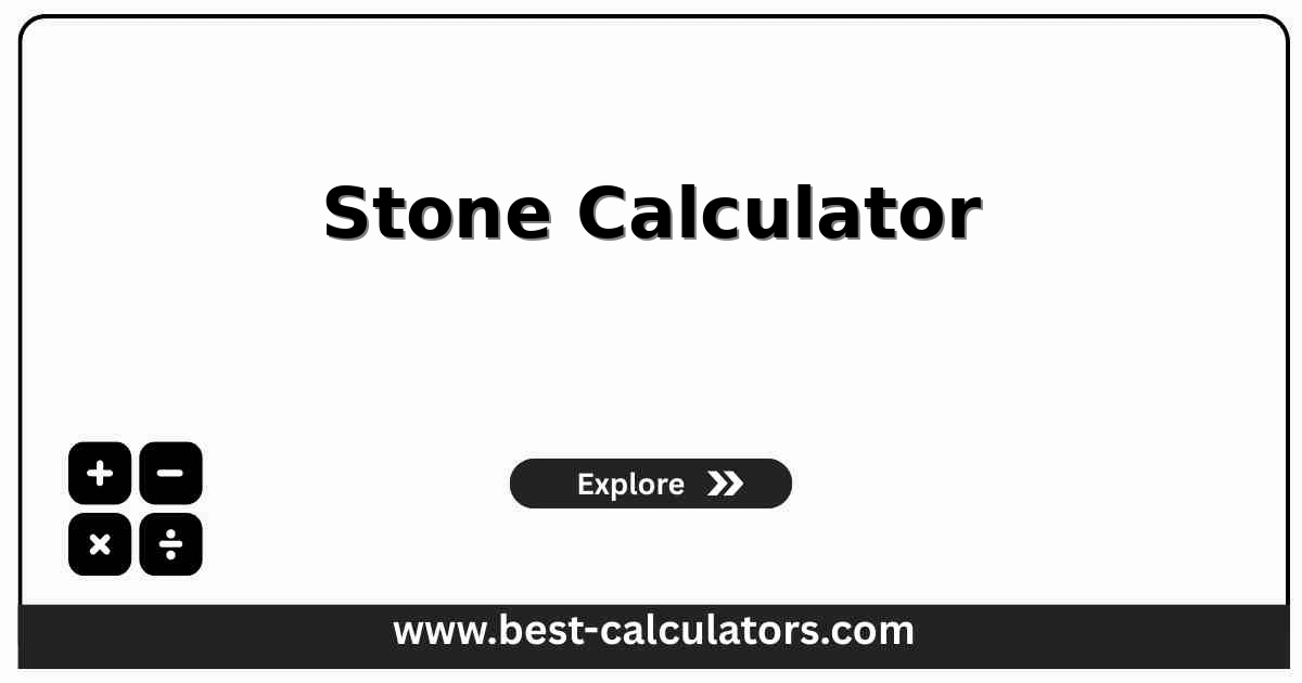 Stone calculator illustration for cubic yards, tons, and cost