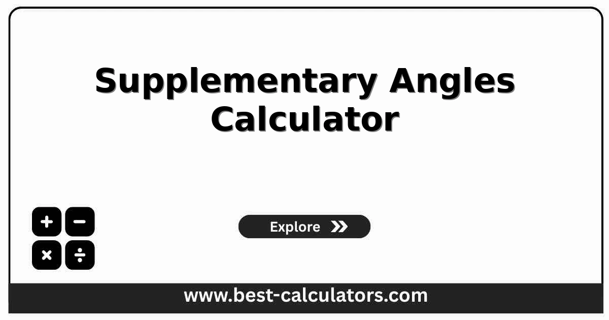 Supplementary angles calculator showing a 30 degree angle, its 150 degree supplement, the 180 degree straight line, and the 90 degree complement