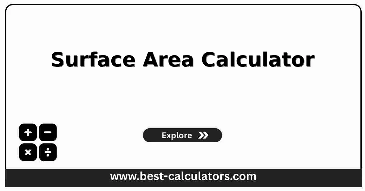 Surface Area Calculator - Free online calculator for 3D shape surface areas including cubes, spheres, cylinders, cones, and prisms with instant results