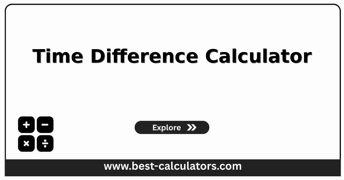 Time difference calculator form with UTC offset fields and elapsed duration results