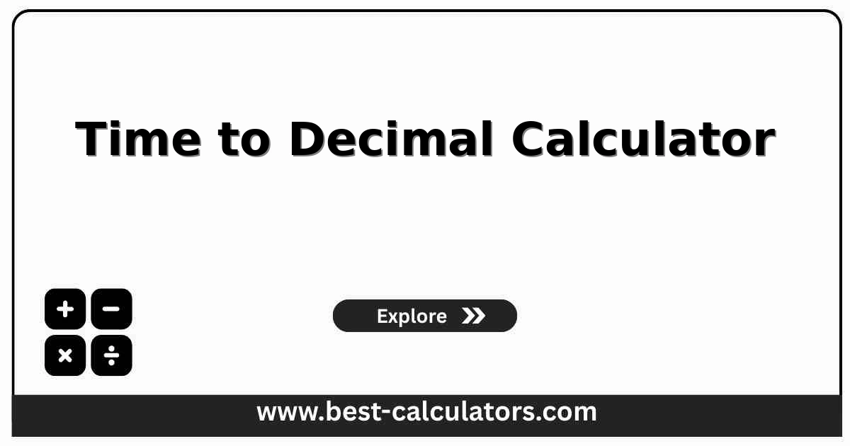 Time to decimal calculator fields for elapsed hours, minutes, seconds, and decimal-hour output
