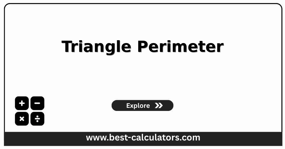 Triangle perimeter calculator with three side inputs and the resulting perimeter, semi-perimeter, and triangle inequality status in the selected linear unit