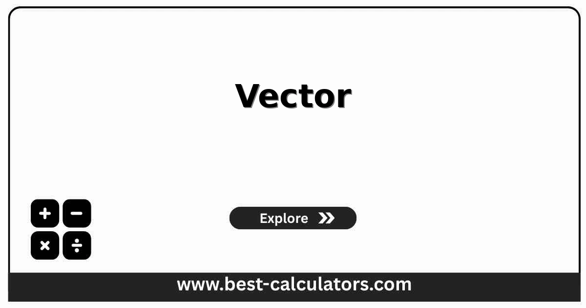 vector calculator input box with two 3D vectors a and b, an operation selector, and a result panel showing the dot, cross, projection, and angle computations