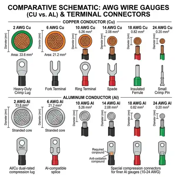 Wire Size Calculator interface for AC/DC cable gauge selection