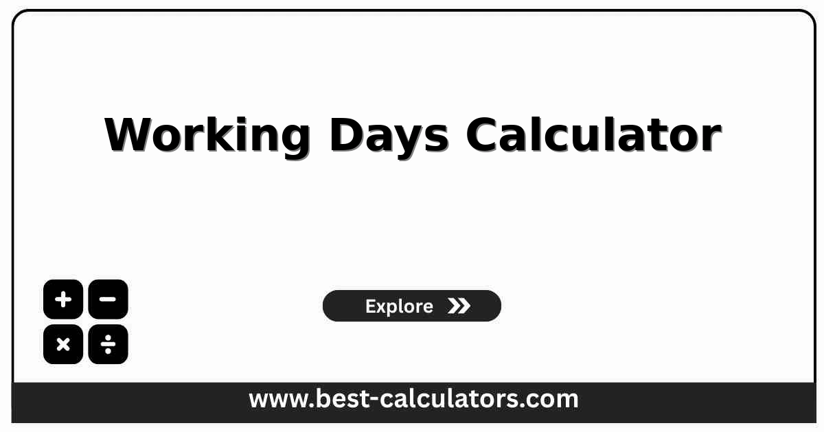 Working Days Calculator - Free online calculator to calculate business days between dates with instant results and detailed breakdown